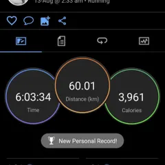 The stats from a 60km training run. This is the kind of distance you need to cover to prepare your body and mind for an ultramarathon.