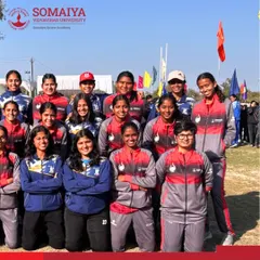 Our Somaiya FC women athletes stand united for a group picture during the AIU Inter-University Women’s Football Tournament.