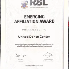 We are incredibly proud of our affiliation with Rock School, London (RSL). This 'Emerging Affiliation Award' is a testament to our commitment to providing a top-tier, internationally recognized dance performance diploma course right here in Noida.