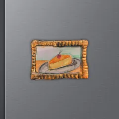 Who doesn't love cheesecake? This foodie-themed magnet captures a slice of dessert in a retro style, perfect for adding a playful touch to your space.