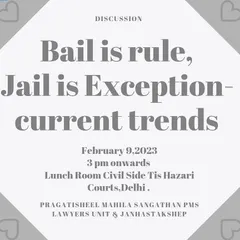 An invitation for a discussion on bail jurisprudence. Securing both regular and anticipatory bail is a critical part of my practice, and I am committed to upholding the principle that jail should be the exception, not the rule.