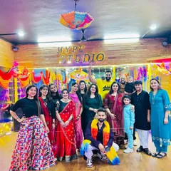Another happy group picture from our festive Dandiya fitness event. We believe in creating connections and celebrating together.