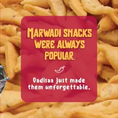 A close-up of our perfectly fried, crunchy Marwadi snacks. These have always been popular, but we believe Dadisaa's special touch makes them truly unforgettable.