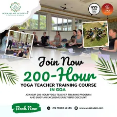 A glimpse into our 200-hour Yoga Teacher Training in Goa. This collage shows students engaged in meditation, learning in our bright shala, and enjoying the community atmosphere that defines our programs.