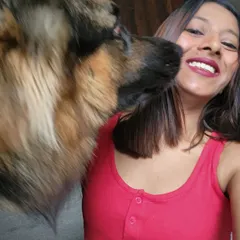 A sweet kiss from Spartan. These moments of affection are earned through a relationship of mutual respect and understanding.