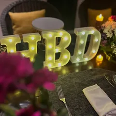 Another view of the minimal HBD table decor, showing how simple elements can create a beautiful impact.