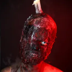 Another angle of the SFX burn makeup, showcasing the texture and detail that makes it so convincing. This is the level of skill we teach in our advanced courses.