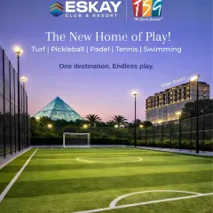 One destination, endless play. Our TSG Sports Arena at Eskay Club, Borivali, offers a world-class experience with facilities for turf cricket and football, pickleball, padel, tennis, and swimming, all with a stunning skyline view.