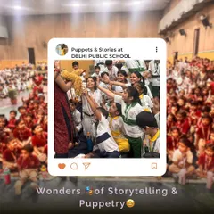 The students at DPS Varanasi couldn't wait to get their hands on my puppet friend. This kind of interaction is what makes live storytelling so powerful and engaging for young learners.