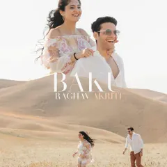 A creative double-exposure style poster for a pre-wedding shoot in Baku, Azerbaijan. This shows how I deliver a variety of artistic and modern edits in your final gallery.