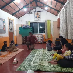 Another storyteller, Sriram, engaging the audience during the Bengaluru Habba. Our center becomes a stage where the community can come together to sing, dance, and listen.