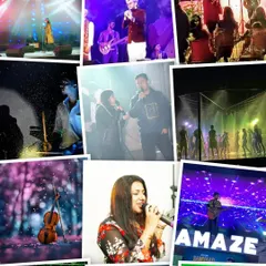 A throwback collage from my days as a singer. These photos capture moments from various shows across India, including The Himalayan Fest, Red FM events, and performances at Hard Rock Cafe, reminding me of where my musical journey began.