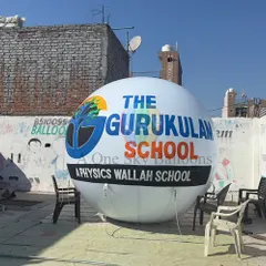 I make these large sky balloons for schools and colleges to advertise admissions or events. This one was for 'The Gurukulan School' and shows how clean and professional the branding looks, making it visible from far away.