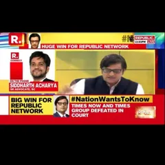 An old memory of appearing on Republic TV's #NationWantsToKnow, discussing a significant legal victory for the network.