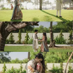 A beautiful three-part story of a first look in a garden. From the bride's approach to their first touch and final embrace, this sequence is filled with emotion and tenderness.