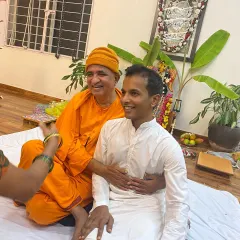Receiving blessings from Swamiji on our 12th anniversary. The guidance and blessings of our elders are the force that gives us the strength to continue on this path. After all these years, I feel I have still not even scratched the surface.