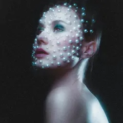 Another angle of the celestial concept, showing how the look works with different poses and lighting to create a dreamy, artistic portrait.