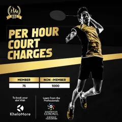 We offer flexible access to our professional badminton courts with per-hour charges for members and non-members. This allows everyone to experience our top-tier facilities and coaching.