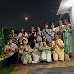 Our beautiful yoga gang after a full moon meditation. My heart overflows with gratitude for every person who shows up with an open heart to share in this sacred stillness.