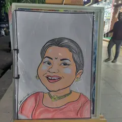 A finished color caricature, framed and ready for display. This was a commission I really enjoyed.