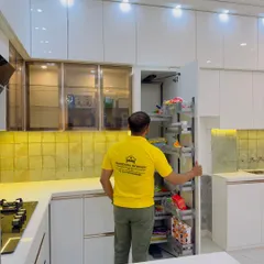 A look at the tall pantry unit in the same kitchen. This kind of storage is a game-changer for keeping the kitchen organized.