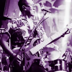 Meet Abel, our bassist. He lays down the solid grooves that make you want to dance.