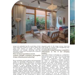A cover story feature in Interiors & Décor magazine where I discuss rising buyer expectations around wellness, daylight, and biophilic design. Sustainable design is becoming a key competitive differentiator in the real estate market.