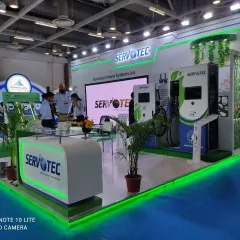 A custom-designed exhibition stall for Servotec. My service includes complete fabrication, lighting, and branding to make sure your company stands out and attracts the right audience at any trade show.
