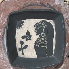The third plate in the commissioned series, representing a love for acting and performance. It's an honor to be trusted with such special, personal gifts.