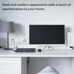 My WiFi smart switches add a touch of sophistication to any room. Here, a sleek white switch plate is installed in a home office, blending seamlessly with the decor while providing advanced control.