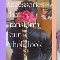 This traditional braid is wrapped in golden gotta and crowned with vibrant pink flowers. It's a classic look for a bride who wants to embrace traditional elements in a bold and beautiful way.