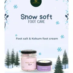 Don't forget your feet this winter. Our Snow Soft foot care duo, featuring a foot salt and Kokum foot cream, is designed to heal dryness and cracks, leaving your feet soft and nourished.