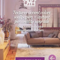 Textures, accent colors, and wallpapers are an instant personality upgrade. This living room shows how a subtle wallpaper and a warm, inviting color on the walls can turn them into conversation starters, making the whole space feel more curated.
