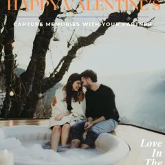 A stylized shot celebrating love in the mountains. This image, created for a Valentine's getaway, highlights the dreamy, magazine-like quality I can bring to your couple's shoot.