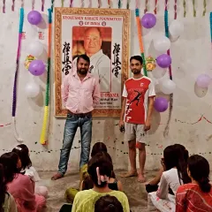 A photo from our academy's anniversary celebration. It was a day of joy where all the children participated enthusiastically.