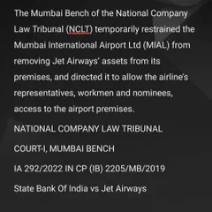 In a significant corporate insolvency matter, we highlight this order from the National Company Law Tribunal. The ruling protected our client's assets by restraining their removal and ensuring continued access to the premises. This demonstrates our capability in navigating complex NCLT proceedings for corporate clients, including major entities like airlines and financial institutions.