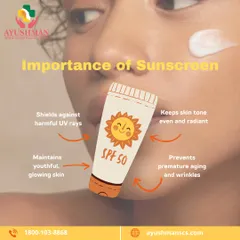 Sunscreen is the most important step in any skincare routine. This graphic explains its importance in shielding against harmful UV rays, maintaining an even skin tone, and preventing premature aging and wrinkles.