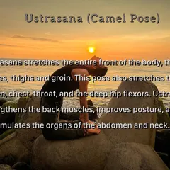 Performing Ustrasana, or the Camel Pose, against a sunset backdrop. This deep backbend is incredible for stretching the entire front of the body, improving spinal flexibility, and strengthening the back muscles. It’s a powerful posture for improving posture and opening the chest.