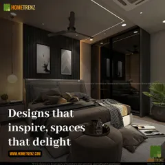 Your bedroom should be a sanctuary. Here, I've used a dark, moody palette with fluted wall panels, integrated lighting, and plush textiles to create a space that inspires delight and encourages rest.