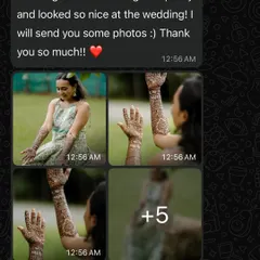 "The mehendi came out really amazing :D". A wonderful review from my NRI bride Rashmi from the USA, who was so happy with the quality and design.
