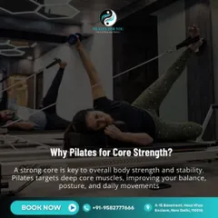 A strong core is the key to overall body strength. This graphic explains how Pilates targets deep core muscles to improve your balance, posture, and daily movements.