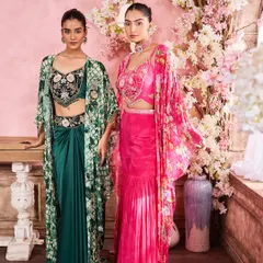 A glimpse into a large-scale campaign for Krisha Sunny Ramani's festive collection. My work involved creating complementary yet distinct looks for multiple models, ensuring each one harmonized with the vibrant, detailed couture.