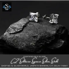 For a sharper look, we offer these square princess-cut solitaire studs. The clean lines of the cut provide a modern and brilliant sparkle, set in rhodium-plated sterling silver.