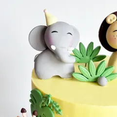 Look at this sweet little elephant! All my animal toppers are handcrafted from fondant, making them a special keepsake from your child's birthday celebration.