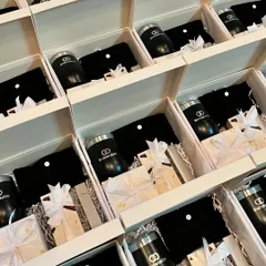 I handle corporate gifting at any scale. Here’s a look at a bulk order of beautifully packaged hampers for BizDateUp, each containing a branded tumbler and other curated items for their team.