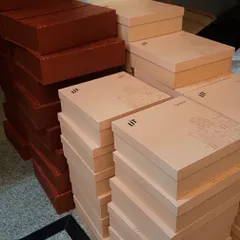 Stacks on stacks of our custom Diwali boxes. This is what it looks like when we're preparing for hundreds of festive orders.