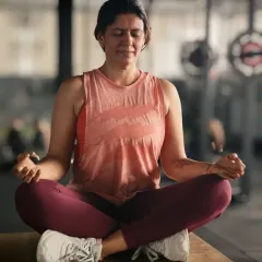 Padmasana in sneakers. This picture perfectly captures my belief that yoga and strength training are not separate worlds. Yoga gave me awareness, and lifting gave me power. Together, they create a balanced practice for long term health and resilience.
