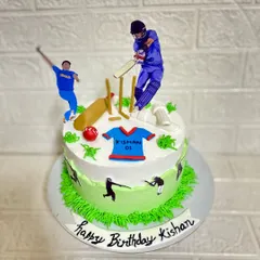 Our ever-popular cricket theme cake, perfect for celebrating a birthday with a passion for the sport.