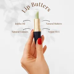 This is the simple, powerful formula behind my lip butters. I use Jojoba Oil, natural butters, vegan Vitamin E, and natural colors to create a product that deeply nourishes and protects your lips.