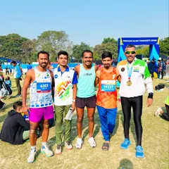 Our runners after the Tata Steel 25k in Kolkata. It's great to see them supporting each other even at events far from home.